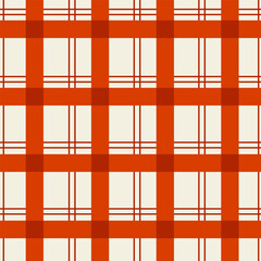 Red geometric plaid seamless pattern. Traditional square gingham background. Checked wallpaper print, checker mosaic grid tartan texture bundle.