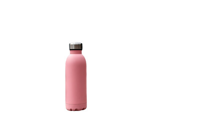 Pink Bottle: The elegant pink bottle, with its streamlined form and sturdy metal cap, stands out.