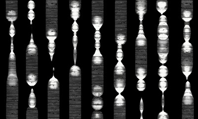 The artwork shows swirling ribbons of purple, pink, and violet tones overlapping against a dark background. 