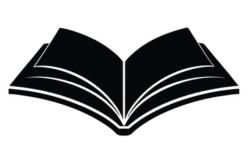 open book icon silhouette vector illustration