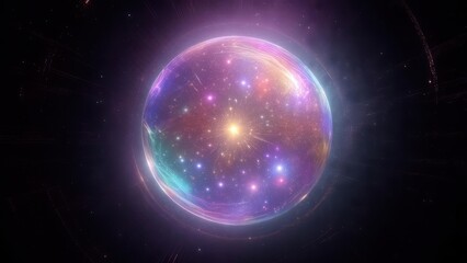 Fototapeta premium Vibrant cosmic nebula glows with brilliant energy, a stunning celestial spectacle inspiring wonder and awe in the vastness of space