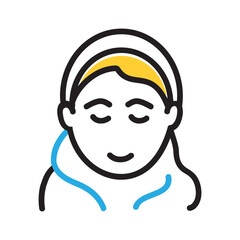 Vector multi color icon for Muslim girl