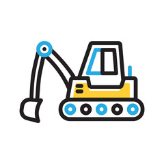 Vector multi color icon for Bulldozer
