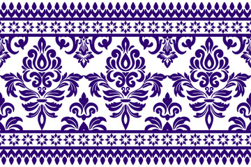 Ethnic Motifs Ikat floral paisley embroidery floral. ikat Saree Sarong oriental pattern traditional.Ikat embroidery style abstract embroidery design for texture,fabric,clothing,wrapping,decoration  © Sitthichok