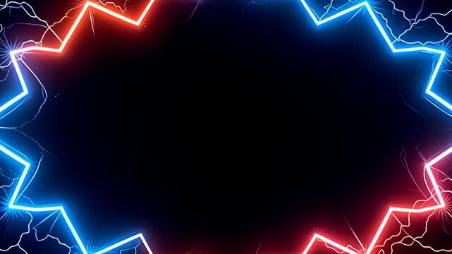 Radiating geometric precision, the Electric wire Border Frame snaking in zigzag paths appears as a captivating optical illusion, its edges glowing with contrasting colors; a symphony of