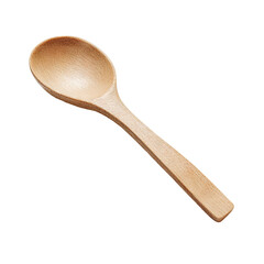 Light-colored wooden spoon, round bowl, long handle