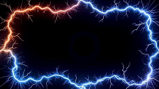 scend with volatile energy, the Electric cable Border shot snaking inward zigzag track vibrates with chromatic intensity; radiant photoflash dart approximately the edges, while the luminous