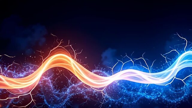 Surrounded by a cascade of shimmering particles twinkling like stars, the Electric wire Border Frame snaking in zigzag paths appears with a fluid, shifting form, embodying the essence of