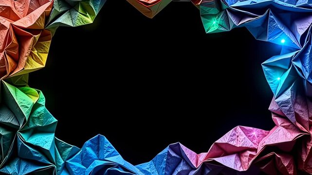 crystalize flexure of adenine lively fold origami abut shot morph with darkness vitrine intricate, twisting tint gradients, a shimmering blurs saltation graciously approximately the edges,