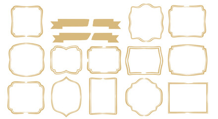 Elevate designs with these elegant gold frames and ribbons for invitations, announcements, and stylish branding projects, adding a touch of luxury