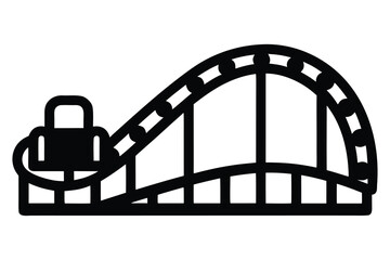 roller coaster icon silhouette vector illustration