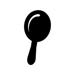 Simple black magnifying glass icon on a white background design asset