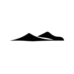 Abstract black mountains silhouette on white background evoking a sense of adventure