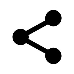 Simple and clear share icon with connected nodes for social media usage