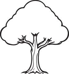 Tree Logo Design &ndash; Minimal Outline Nature Symbol for Environment, Eco-Friendly, Botanical, Green Vector Identity