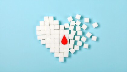 Heart of Sugar Cubes: A Visual Metaphor for Blood Sugar
