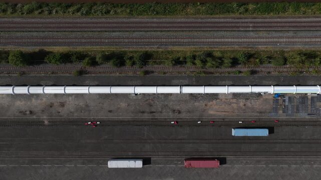 Hyperloop, test facility, vacuum train concept, futuristic transport.