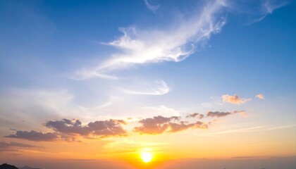 Fototapeta premium Sunset sky with clouds