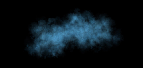 Vibrant light blue smoke cloud on transparent background perfect for abstract mockup designs or experimental template use