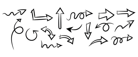 Hand drawn arrow set for presentations, infographics, and wayfinding design projects