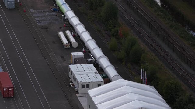 Hyperloop, test facility, vacuum train concept, futuristic transport.
