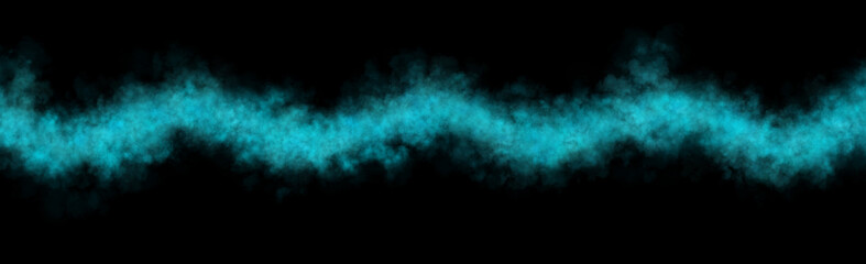 Cyan and light blue smoke wave template on transparent background suitable for surreal abstract overlays mockups digital compositions fantasy and sci fi visual projects