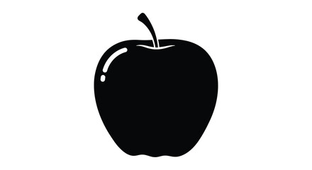 A simple black apple illustration a striking and beautiful silhouette