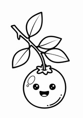 cute kawaii blueberry illustration.