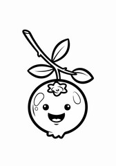 cute cartoon blueberry illustration.