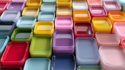 Obraz premium Vibrant Color Palette of Glossy Squares