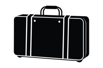 suitcase icon silhouette vector illustration