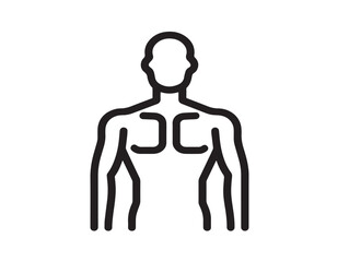 Modern Clean Human Body Icon Concept in Stylish Vector Line Artwork