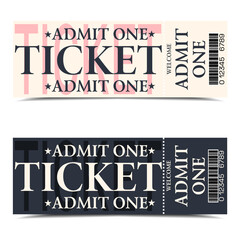 Classic Movie and Theater Ticket Design Admit One Pass Template