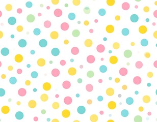 Pastel polka dots on white background