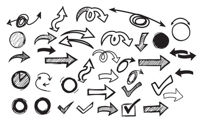 set of hand drawn arrows