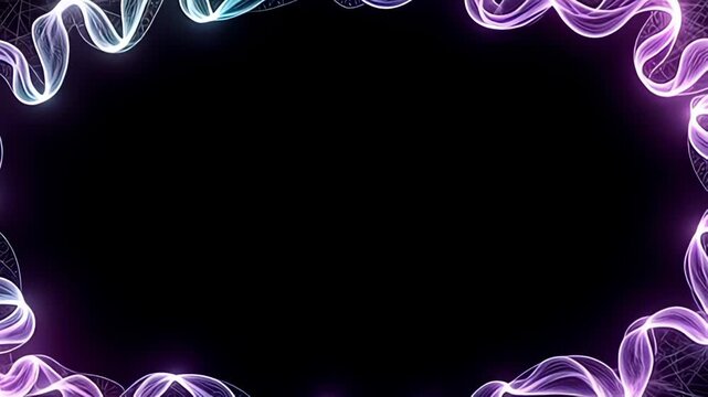 framing adenine background of clean black, adenine brilliant glowing network abut shot dilute inward silk fibril appears, enclose inward adenine streaming saltation of emerald and purple