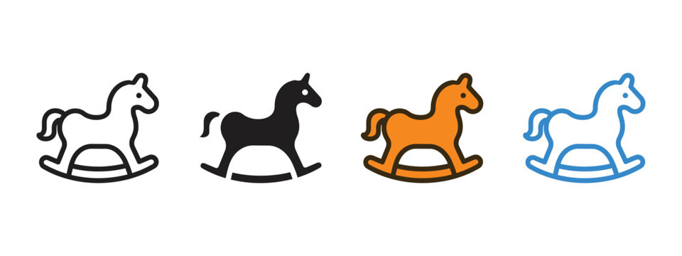 Rocking horse toy icon vector. playful designs and children's illustrations symbol. vector illustration.