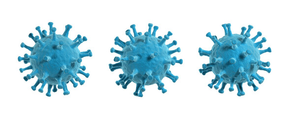 Virus isolated on white background. Set. 3d illustration.