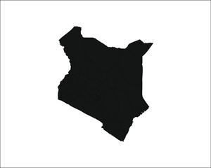 Black and white outline map of Kenya