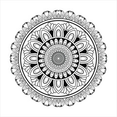 Mandala design with intricate floral and geometric patterns for decorative and spiritual artwork