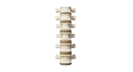 Isolated human spine anatomy model showcases vertebral column, health and wellness