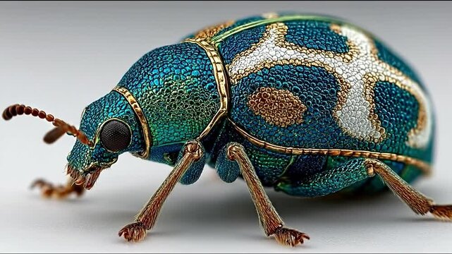 Colorful beetle macro photography