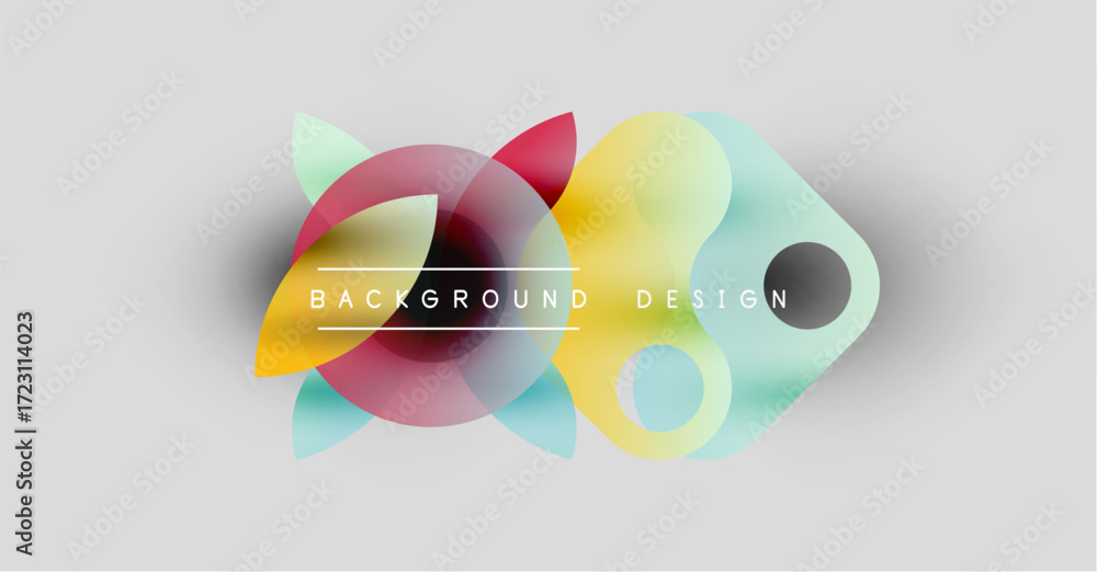 Poster abstract vector illustration. overlapping colorful shapes create dynamic background. modern design e