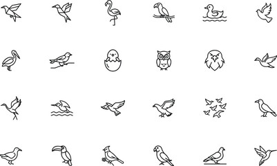 Bird Icon Vector for Wildlife and Nature Illustration