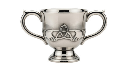 Isolated Irish Claddagh chalice with handles, wedding, friendship, love, loyalty symbol