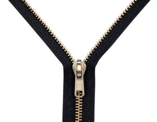 Close-up of a black zipper