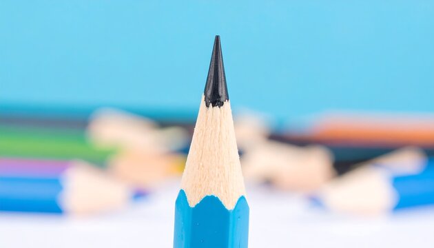 Close-up of a blue pencil point - Powered by Adobe