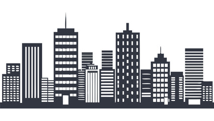 Obraz premium Dynamic city skyline silhouette showcases modern architecture, perfect for urban development projects, real estate promotions, and sleek corporate designs now