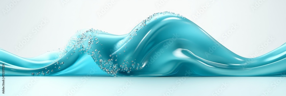 Poster beautiful and elegant seamless pattern of wave textures in soft robin blue color palette