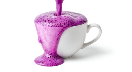 Whimsical Purple Potion Overflowing from a Coffee Cup on White Feedio_Whisk_1758529937093